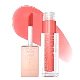 MAYBELLINE New York Lifter Gloss Hydrating Lip Gloss with Hyaluronic Acid, Peach Ring, Sheer Peach...